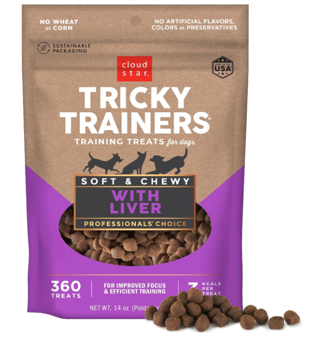 Cloud Star Tricky Trainers Chewy Dog Treats – Whole Grain Soft for Adult & Puppy