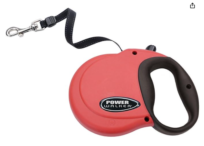Coastal Pet Power Walker Dog Retractable Leash - Reflective Dog Leash - Stop-and-Release Control Button - Comfort Grip Handle