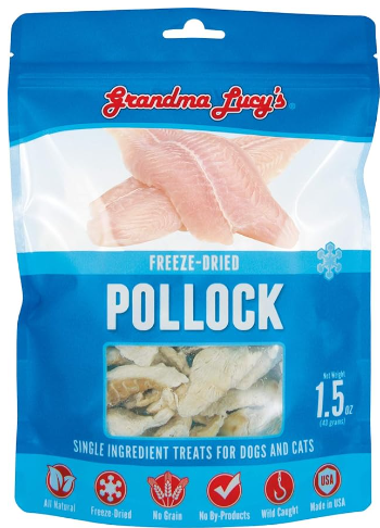 Grandma Lucy's Freeze-Dried Pollock Single Ingredient Dog and Cat Treats 1.5oz