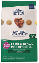 Load image into Gallery viewer, Natural Balance Limited Ingredient Small-Breed Adult Dry Dog Food with Healthy Grains, Lamb &amp; Brown Rice Recipe, 4 Pound
