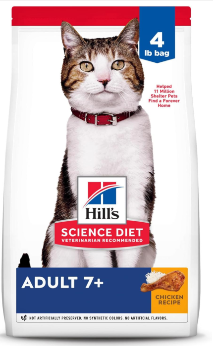Hill's Science Diet Senior 7+ Chicken Recipe Dry Cat Food 4 lbs.