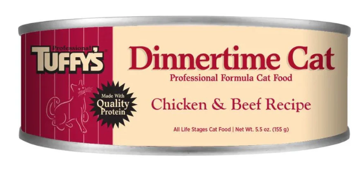 Tuffy's Dinnertime Chicken & Beef Canned Cat Food 5.5 oz