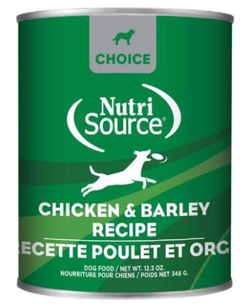 NutriSource Choice Chicken & Barley Wet Dog Food Can, 12.3-oz