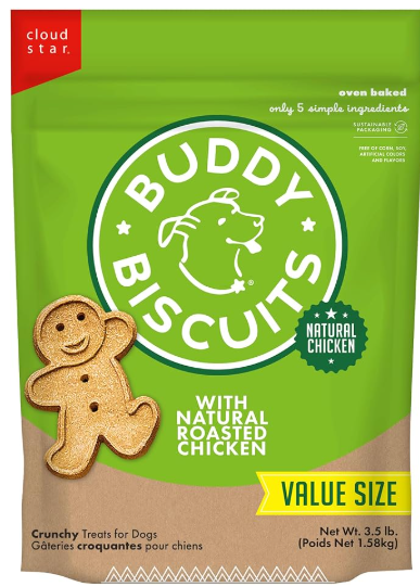 Buddy Biscuits 3.5 lbs. Bag of Crunchy Dog Treats Made with Roasted Chicken