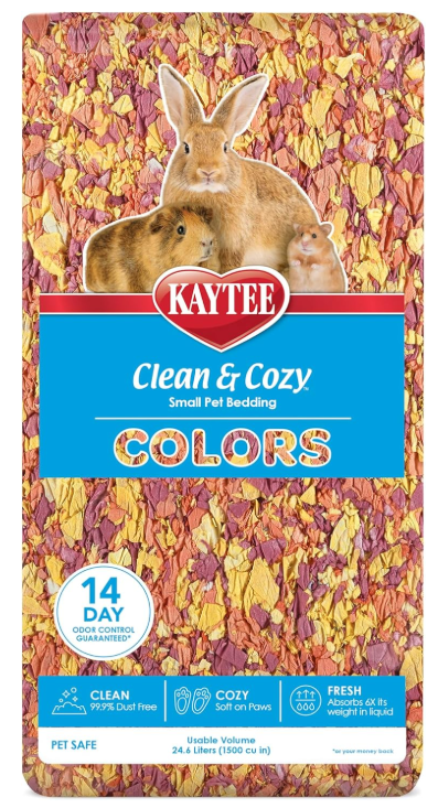 Kaytee Clean & Cozy Colors, Small Animal Bedding with Extreme Odor Control, Sunset, 24.6 Liters