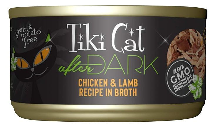 Tiki Cat After Dark, Chicken & Lamb, High-Protein and 100% Non-GMO Ingredients, Wet Cat Food for Adult Cats, 2.8 oz. Cans