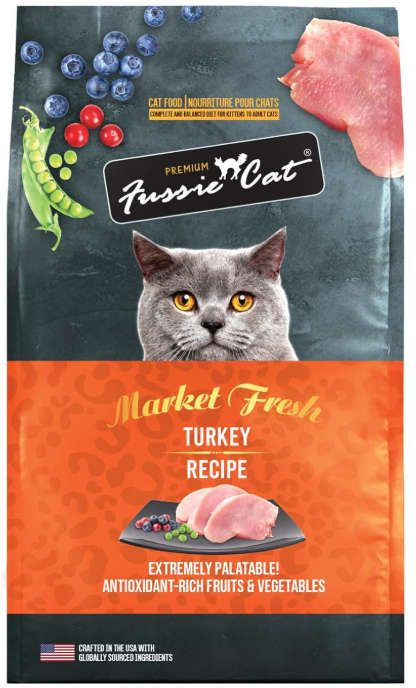 Fussie Cat Market Fresh Turkey Recipe, Dry Cat Food, 10lb Bag