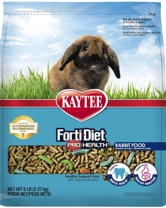 Kaytee Forti-Diet Pro Health Adult Rabbit Food, 5-Lb Bag