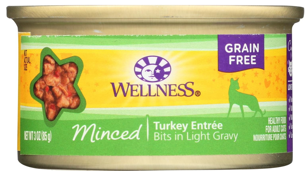 WELLNESS Minced Turkey Entrée Cat Food, 3 OZ