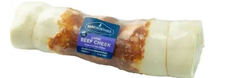 Barkworthies Grain Free Beef Cheek Wrapped Chicken Treat for Dogs, Large