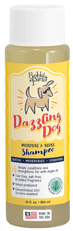 Nilodor Dazzling Dog Shampoo for Moisture and Shine, Naturally Derived Ingredients, Tear-Free, Salt-Free, Paraben-Free, pH-Balanced, 20:1 Concentrated Formula, Argan Oil, Chamomile Scent, 13 oz.