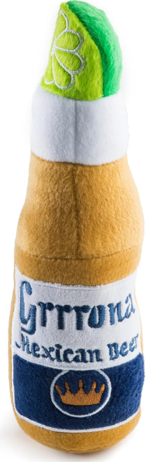 Haute Diggity Dog Grrrona Beer Bottle, Plush Designer Dog Toys with Interactive Squeaker