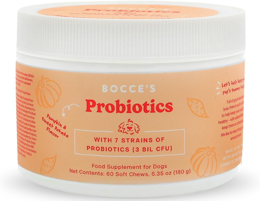 Bocce's Bakery Probiotic Supplement for Dogs, Daily Chews, Made in The USA