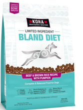 Load image into Gallery viewer, KOHA Limited Ingredient Bland Diet Dry Food for Dogs - Beef &amp; Brown Rice Recipe, Sensitive Stomach Dog Food - Pumpkin for Digestive Support, 3.5 lbs
