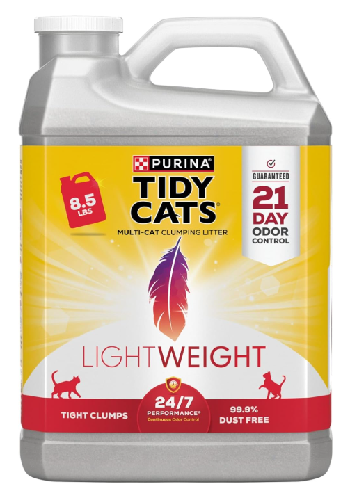 Tidy Cats Cat Litter, Clumping, 24/7 Performance, LightWeight, 136 Ounce Jug
