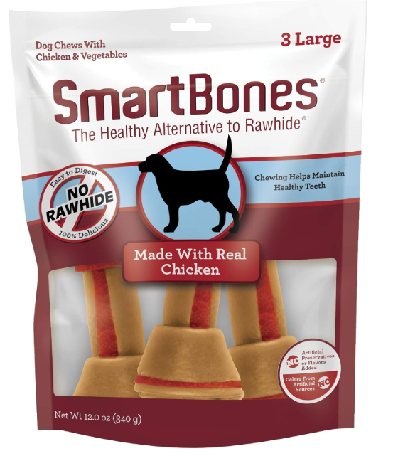 SmartBones With Real Chicken Large Chews, Treat Your Dog To a Rawhide-Free Chews For Dogs, 3 Count