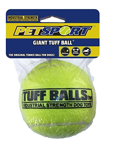 PetSport Giant Tuff Ball - Giant Tennis Balls for Dogs, Great for Boredom & Aggressive Chewers, Dog Toy, Giant Tennis Balls for Large Dogs, Certified Non-Toxic, Won’t Wear Down Teeth - 4
