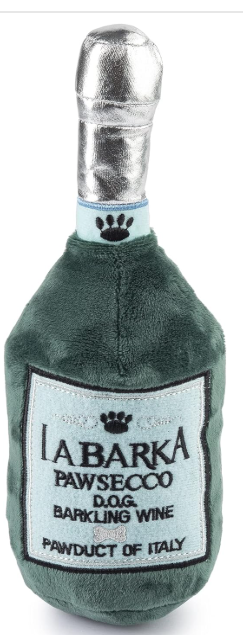 Haute Diggity Dog LaBarka Pawsecco, Plush Designer Dog Toys with Interactive Squeaker, Stimulating Pet Enrichment, Machine-Washable & Safe Materials for All Breeds, One Size