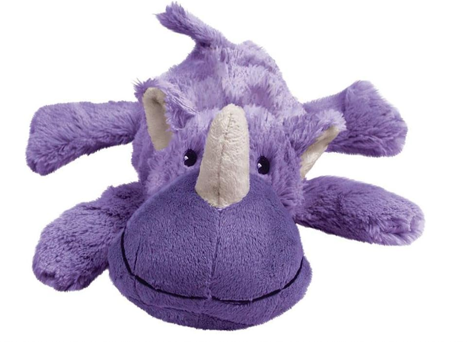 KONG - Cozie Rosie Rhino - Indoor Cuddle Squeaky Plush Dog Toy - for Medium Dogs