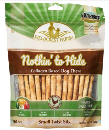 Nothin' To Hide Small Twist Stix Chicken 50 Pack 11.47 oz.