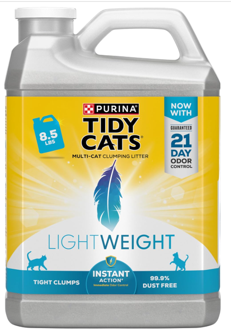 Purina Tidy Cats LightWeight, Low Dust, Clumping Cat Litter Odor Control, LightWeight Instant Action - 8.5 Pound