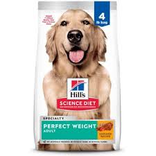Hill's Science Diet Adult Perfect Weight Dry Dog Food, Chicken Recipe, 4 lb – Weight Management for Dogs Ages 1–6
