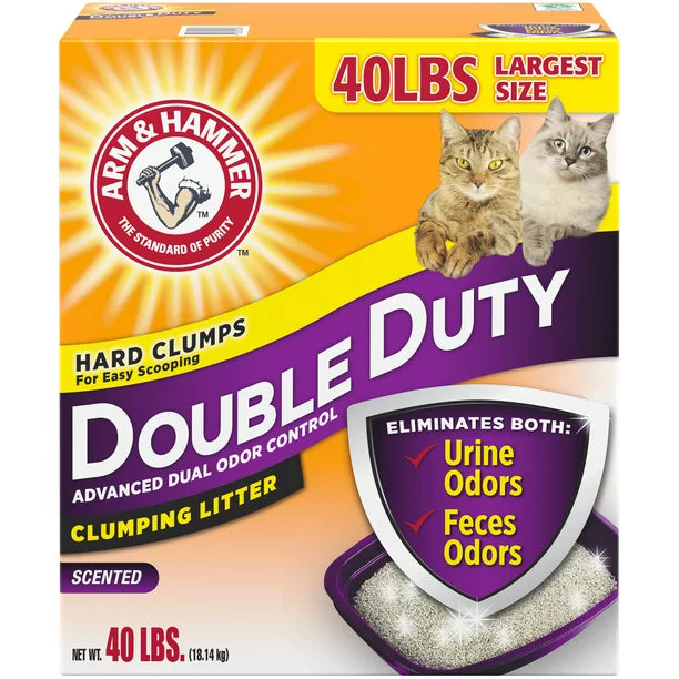Arm & Hammer Double Duty Advanced Odor Control Clumping Cat Litter - 40 LB