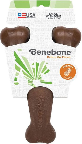 Benebone Chew Good Wish Bone With Real Peanut Butter Large