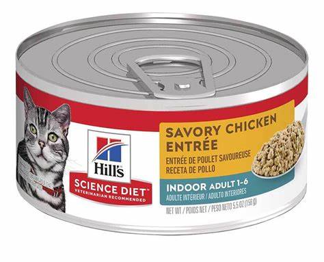 Hills Science Diet Indoor Adult Cat Food, 5.5 oz Chicken