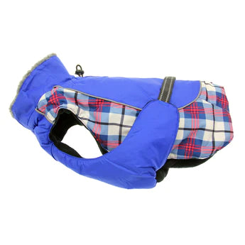 Alpine All-Weather Dog Coat- Royal Blue Plaid