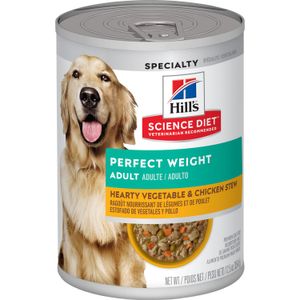 Hill's Science Diet Adult Perfect Weight Canned Dog Food, Hearty Vegetable & Chicken Stew Wet Dog Food