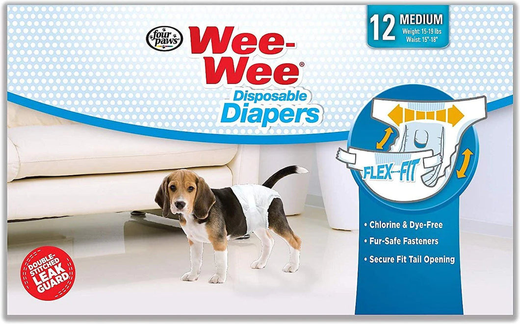 Wee-Wee Disposable Dog Diapers, 12 medium