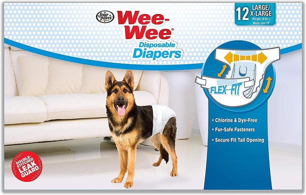 Wee-Wee Disposable Diapers, 12 Pack, Large/XL