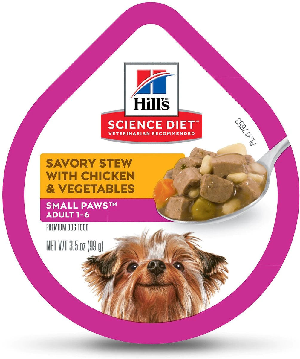 Hill's Science Diet Adult Small Paws Savory Chicken & Vegetable Stew