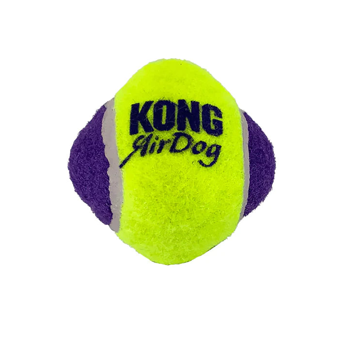 KONG AIRDOG SQUEAKER KNOBBY BALL DOG TOY, SMALL, YELLOW / PURPLE