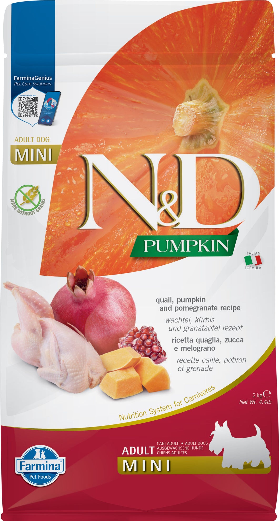 Farmina N&D Quail, Pumpkin, Pomegranate Dry Dog Food