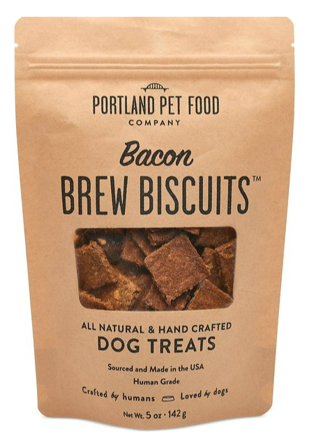 Portland Pet Food Company Bacon Brew Biscuits Dog Treats, 5-oz bag