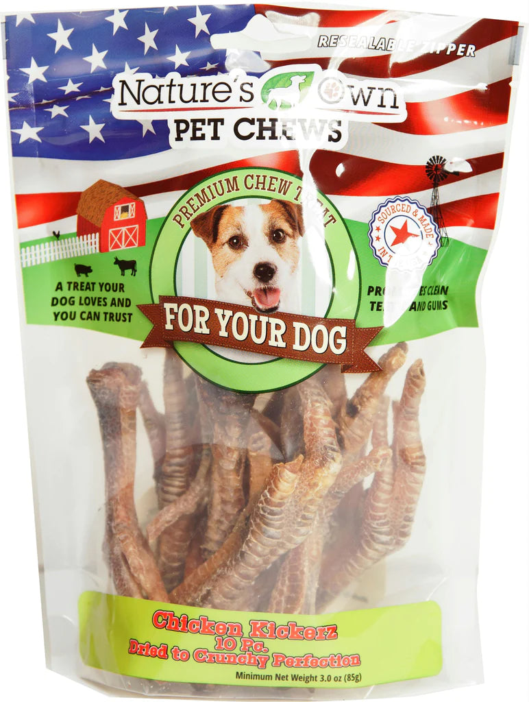 Nature's Own Chicken Kickerz (Feet) 10 pc. Bag Dog Treat
