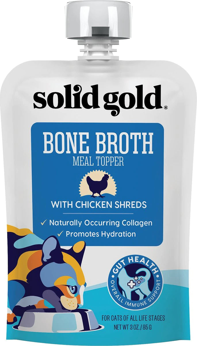 Solid Gold Bone Broth with Shreds for Cats