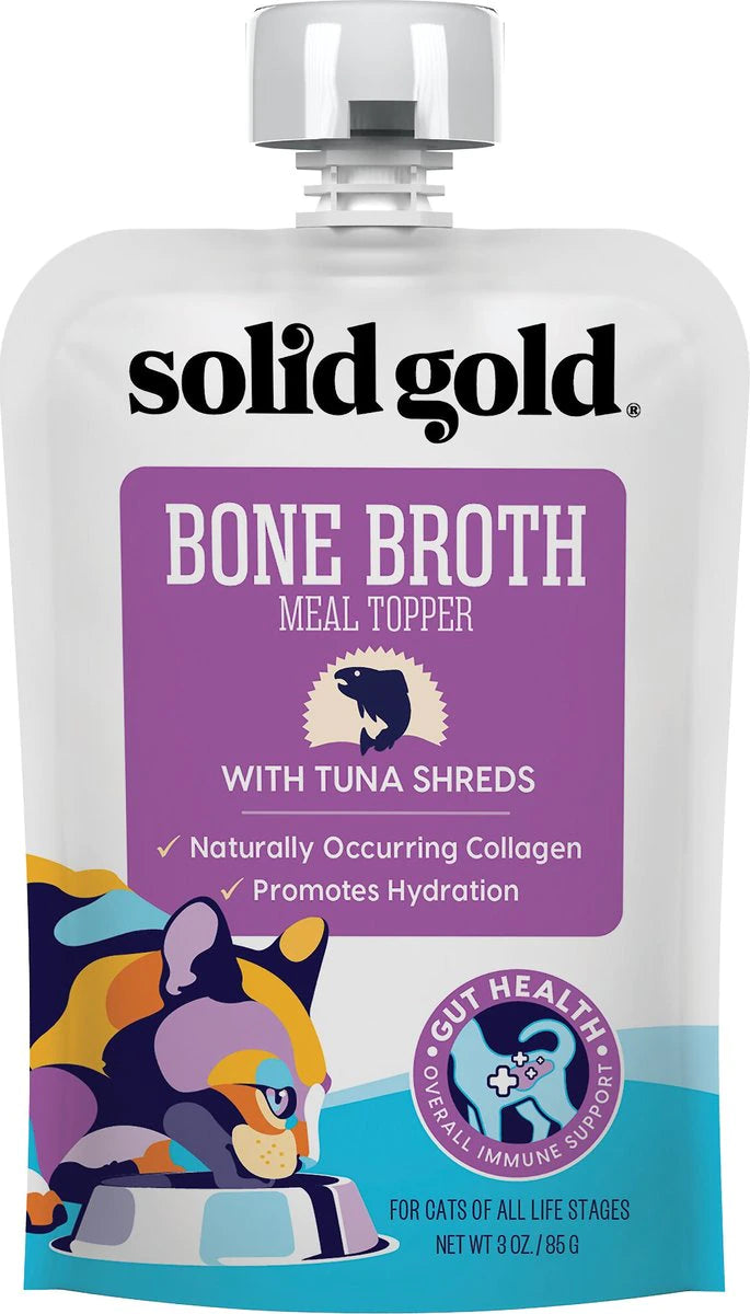 Solid Gold Bone Broth with Shreds for Cats