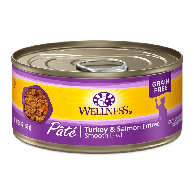 Wellness GF Turkey & Salmon Pate Wet Cat Food